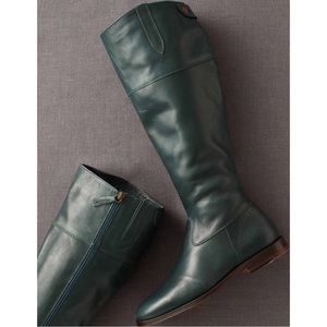 Boden Leather Tall Riding Boots Dark Green Size 8